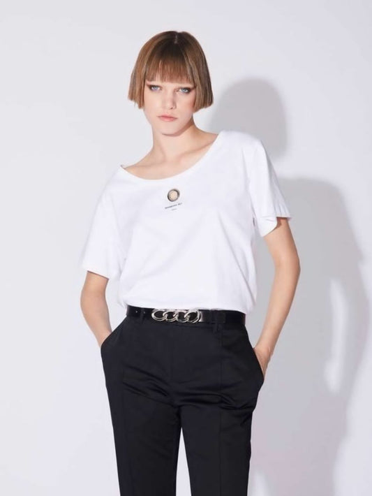 Tee- shirt  en manches courtes en jersy de coton  blanc