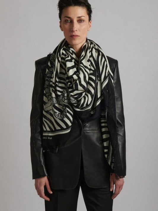 New Foulard  imprime  noir  et blanc